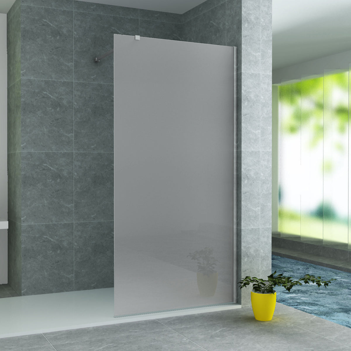 Aloni glaswand voor inloopdouche - 1000 x 2000 mm - mat glas