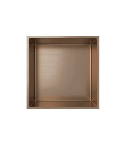 Aloni inbouwnis (300x300x100mm) - geborsteld koper