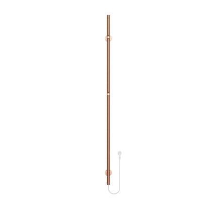Belrad elektrische staafhanddoekdroger - enkel - met digitale, programeerbare thermostaat - 60w - ø2,5cm - 150x6,3x12,7 cm - geborsteld koper