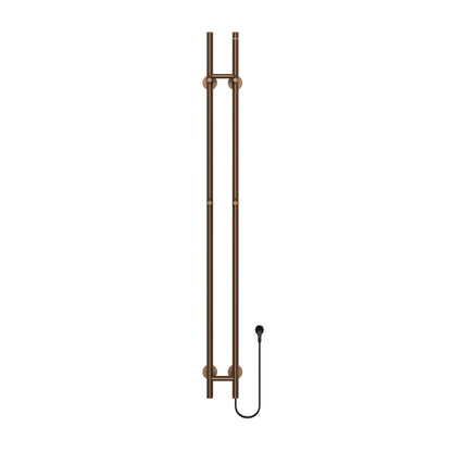 Belrad elektrische staafhanddoekdroger - dubbel - met digitale, programeerbare thermostaat - 120 w - ø2,5 cm - 150 x 16,8 x 1