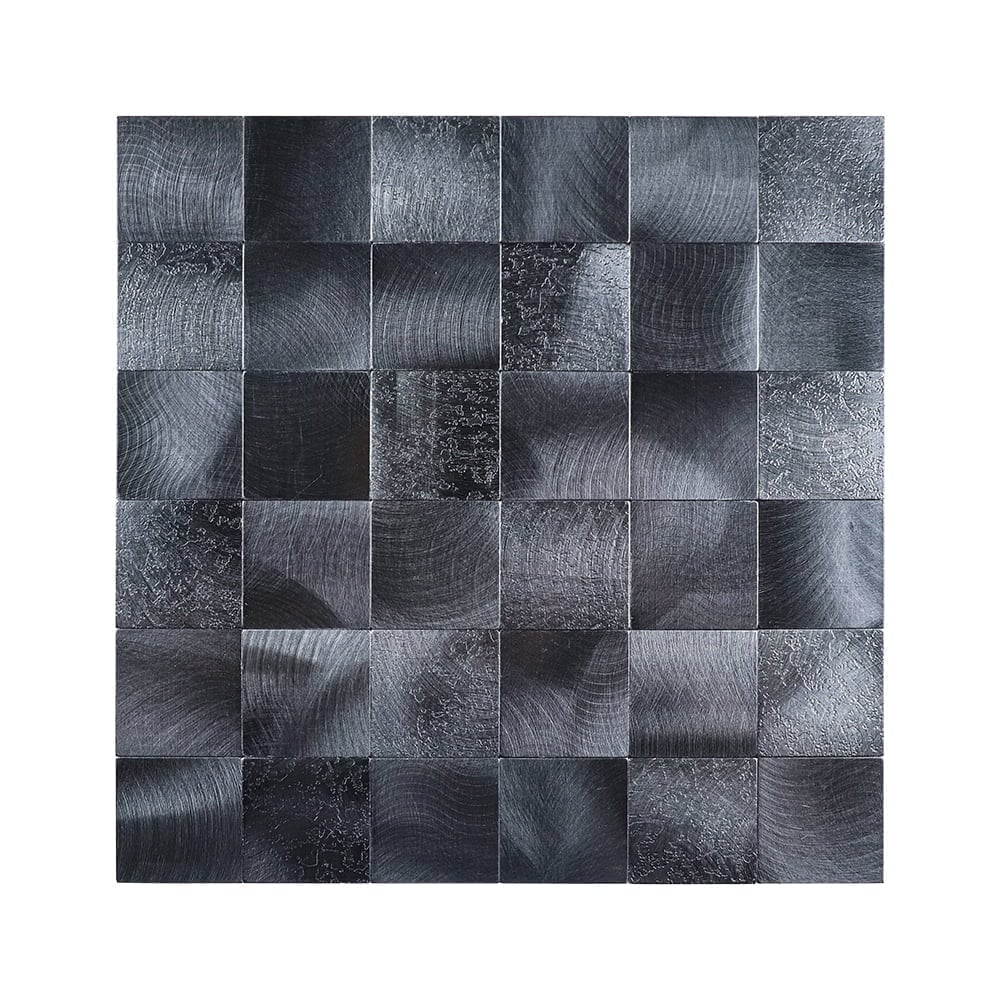 Isodeco Zelfklevende Mozaïek Steenstrip Blok Vierkant GunMetal
