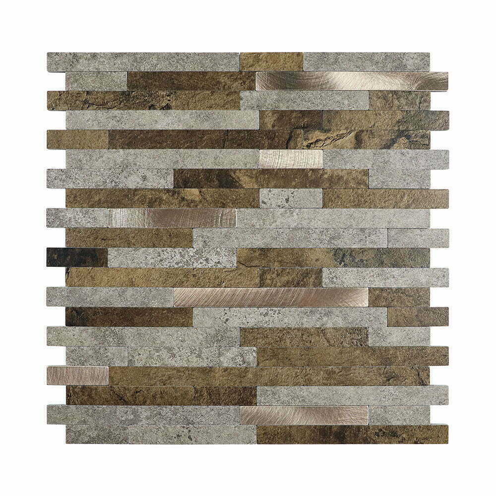 Isodeco Zelfklevende Mozaïek Steenstrip Koper Taupe