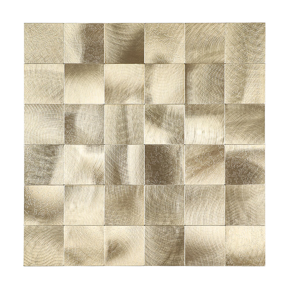 Isodeco Zelfklevende Mozaïek Steenstrip Blok Vierkant Licht Goud
