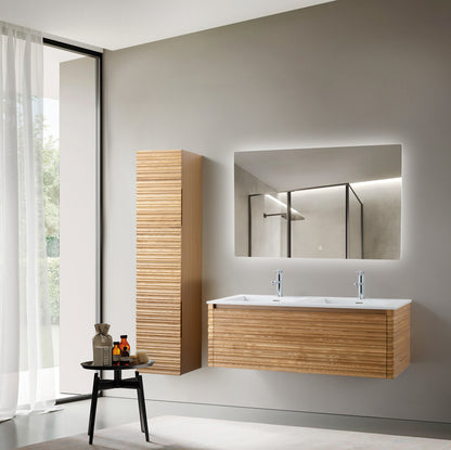 SH Kamellia wastafelonderkast - 1 lade - greeploos - soft close – 119x40x52 cm - licht walnoten, sfeerbeeld