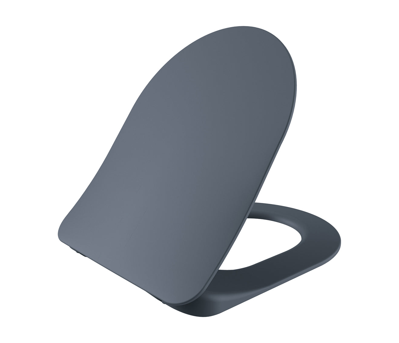 Creavit duck wc-zitting - d-model - slim design - soft close - quick release - duroplast - rvs scharnieren - mat basalt