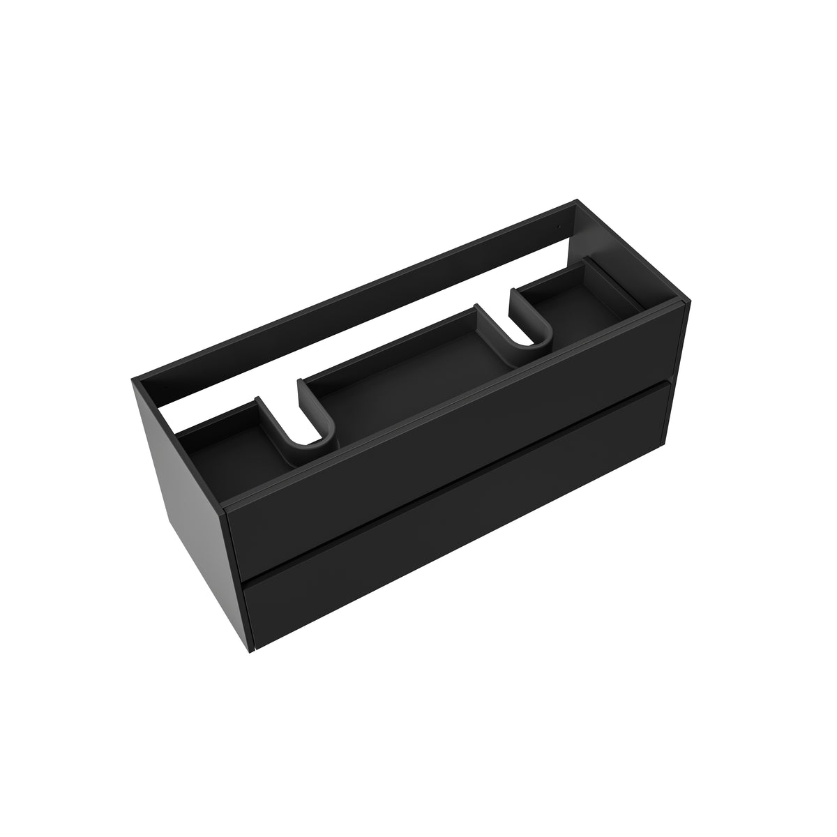 Aloni hayat wastafelonderkast - 2 lades - softclose - greeploos - 119,5x50x45 cm - mat zwart