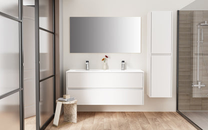 Aloni hayat wastafelonderkast - 2 lades - softclose - greeploos - 119,5x50x45 cm - glanzend wit, sfeerbeeld