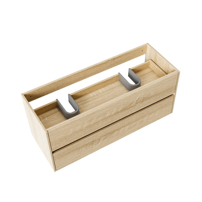 Aloni hayat wastafelonderkast - 2 lades - softclose - greeploos - 119,5x50x45 cm - eik