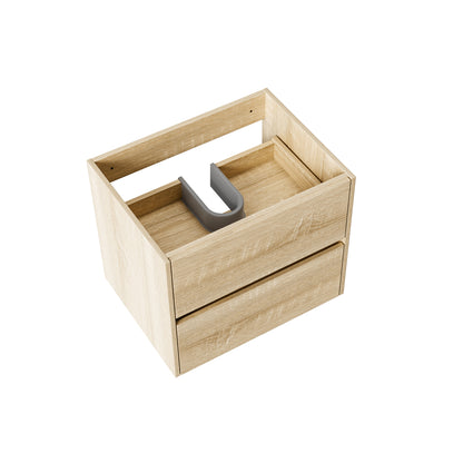 Aloni hayat wastafelonderkast - 2 lades - softclose - greeploos - 59,5x50x45 cm - eik