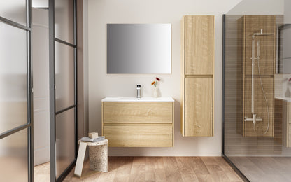 Aloni hayat wastafelonderkast - 2 lades - softclose - greeploos - 79,5x50x45 cm - eik, sfeerbeeld