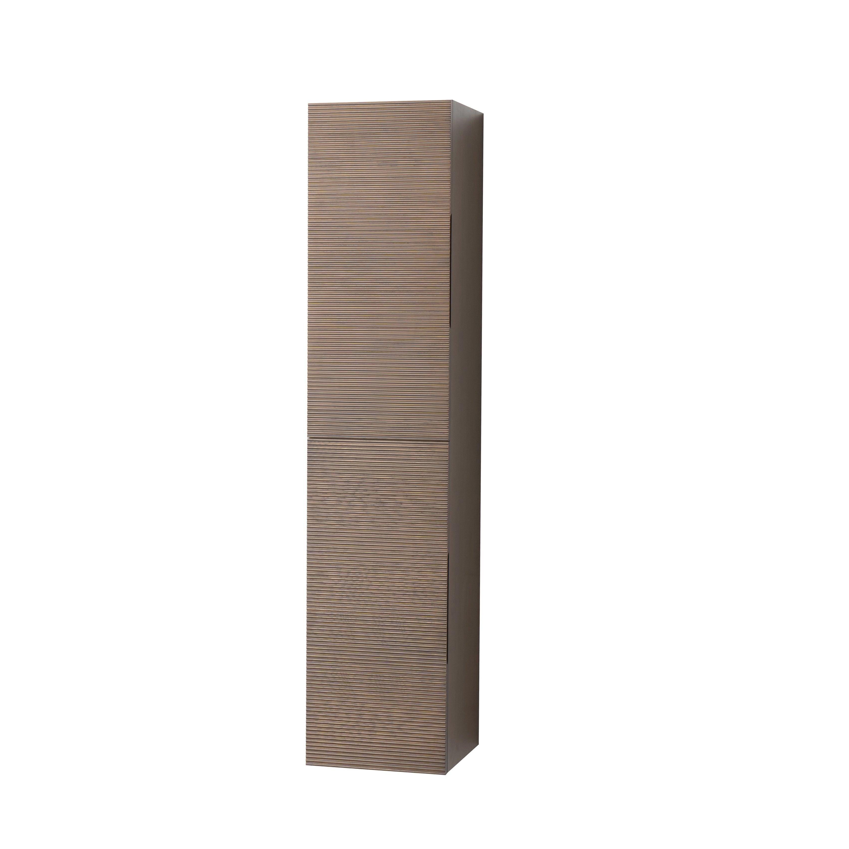 Layda kolomkast - 2 deuren - greeploos - soft close - omkeerbaar - 35x160x35 cm - donker walnoten