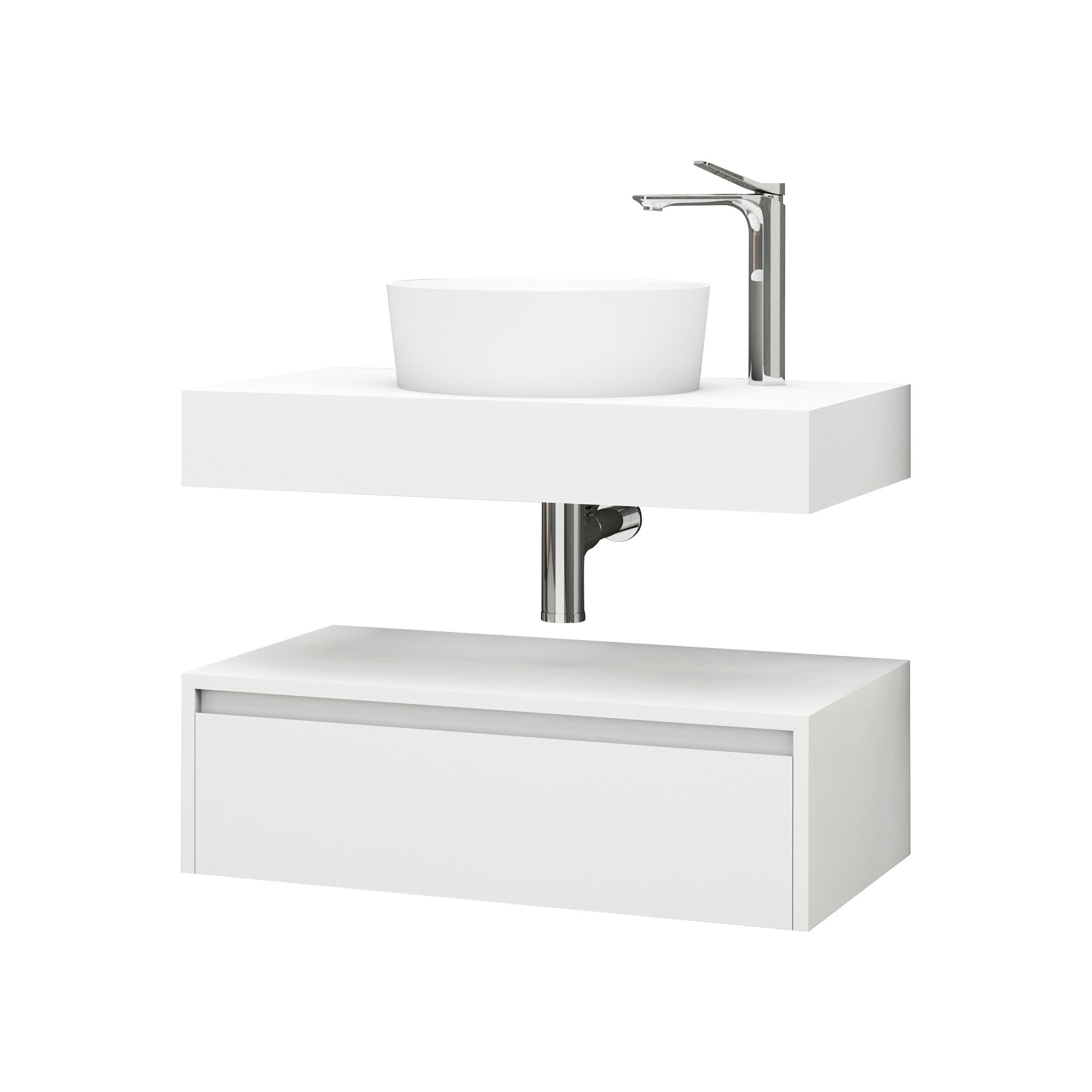 Aloni lina onderkast (80cm) - mat wit