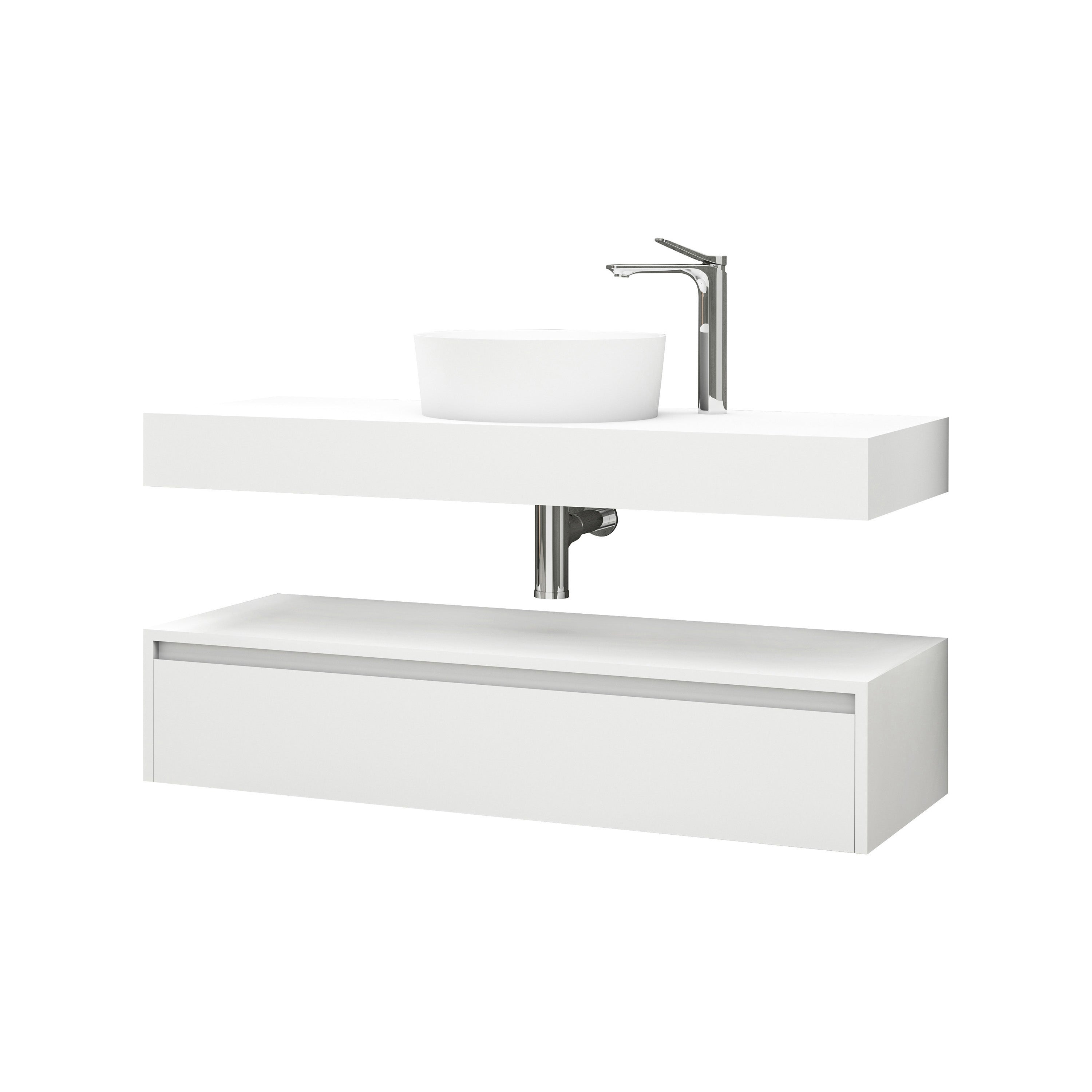 Aloni lina onderkast (120cm) - mat wit