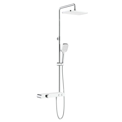 Aloni thermostatische douchekraan met planchet chroom wit