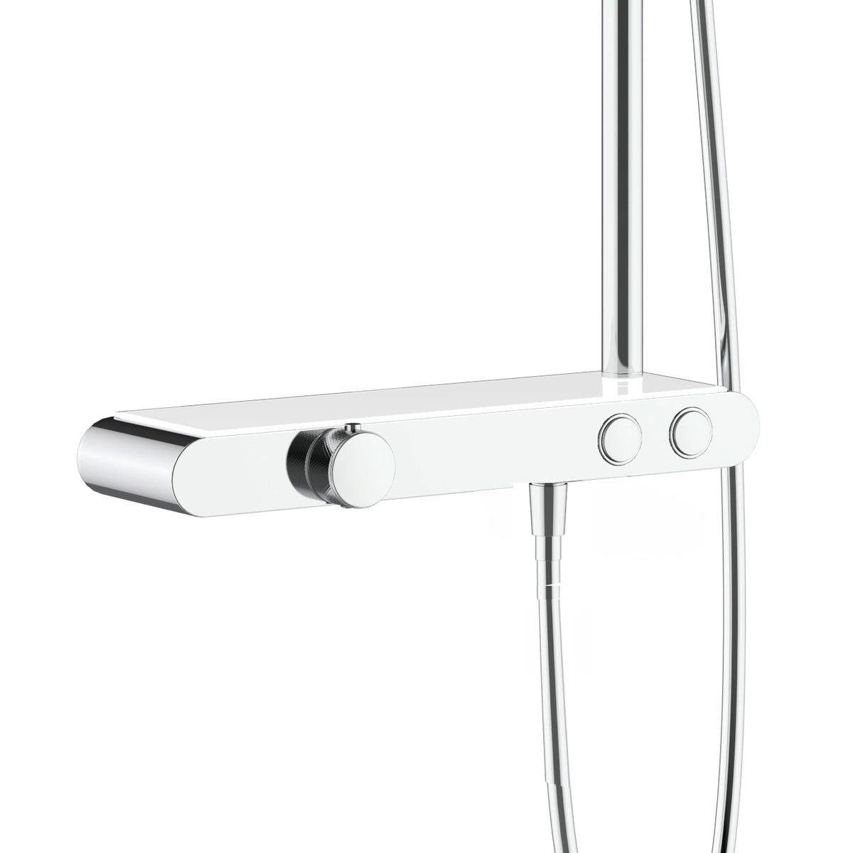 Aloni thermostatische douchekraan met planchet chroom wit