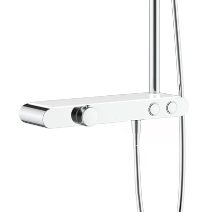 Aloni thermostatische douchekraan met planchet chroom wit