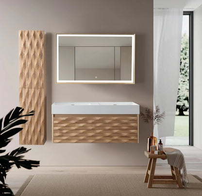 SH Magnolia wastafelonderkast - 1 lade - greeploos - soft close – 119x40x52 cm - licht eiken