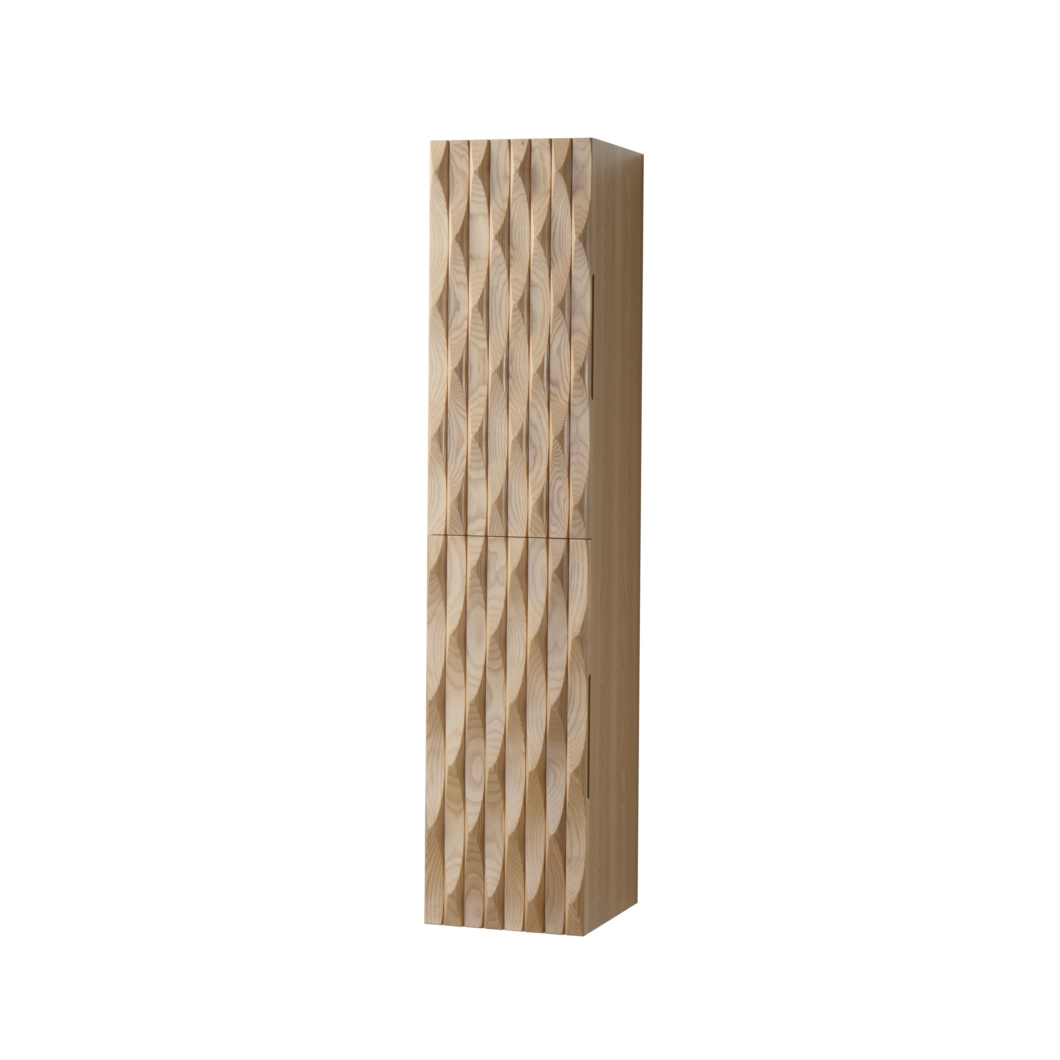 Magnolia kolomkast - 2 deuren - greeploos - soft close - omkeerbaar - 35x160x35 cm - licht eiken