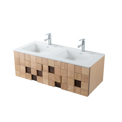 SH Mimoza wastafelonderkast - 1 lade - greeploos - soft close – 119x40x52 cm - licht eiken