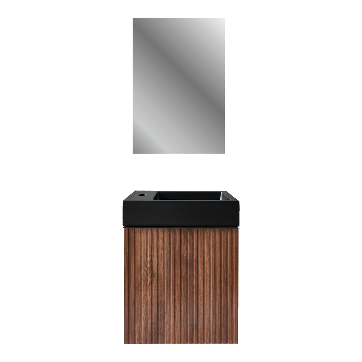Aloni mikaro toiletspiegel - met lijst - 40x60x1,9 cm - walnoot
