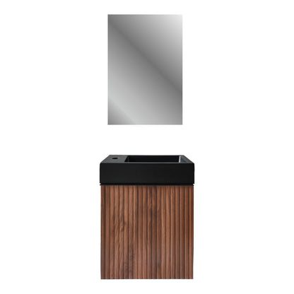 Aloni mikaro toiletspiegel - met lijst - 40x60x1,9 cm - walnoot