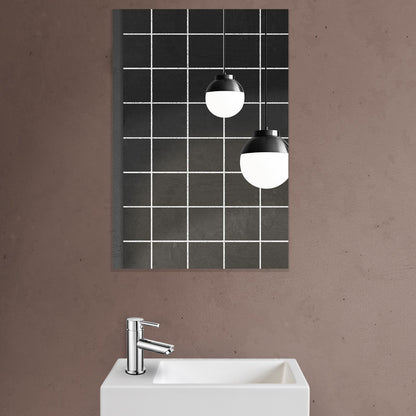 Aloni mkado toiletspiegel - met lijst - 40x60x1,9 cm - wit marmer