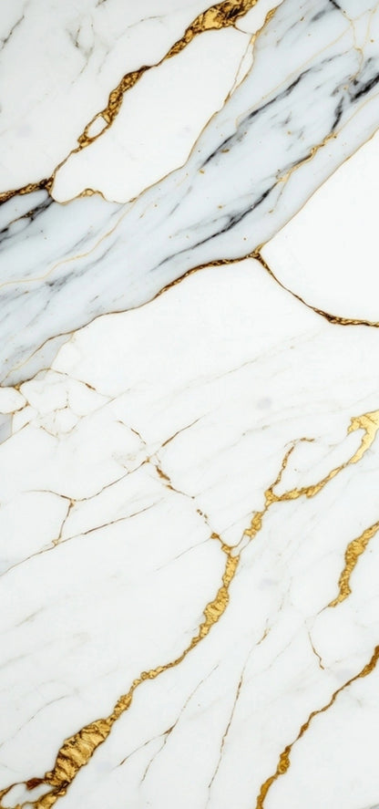Isodeco PVC Marmer Plaat Hoogglans Carrara Gold Wit