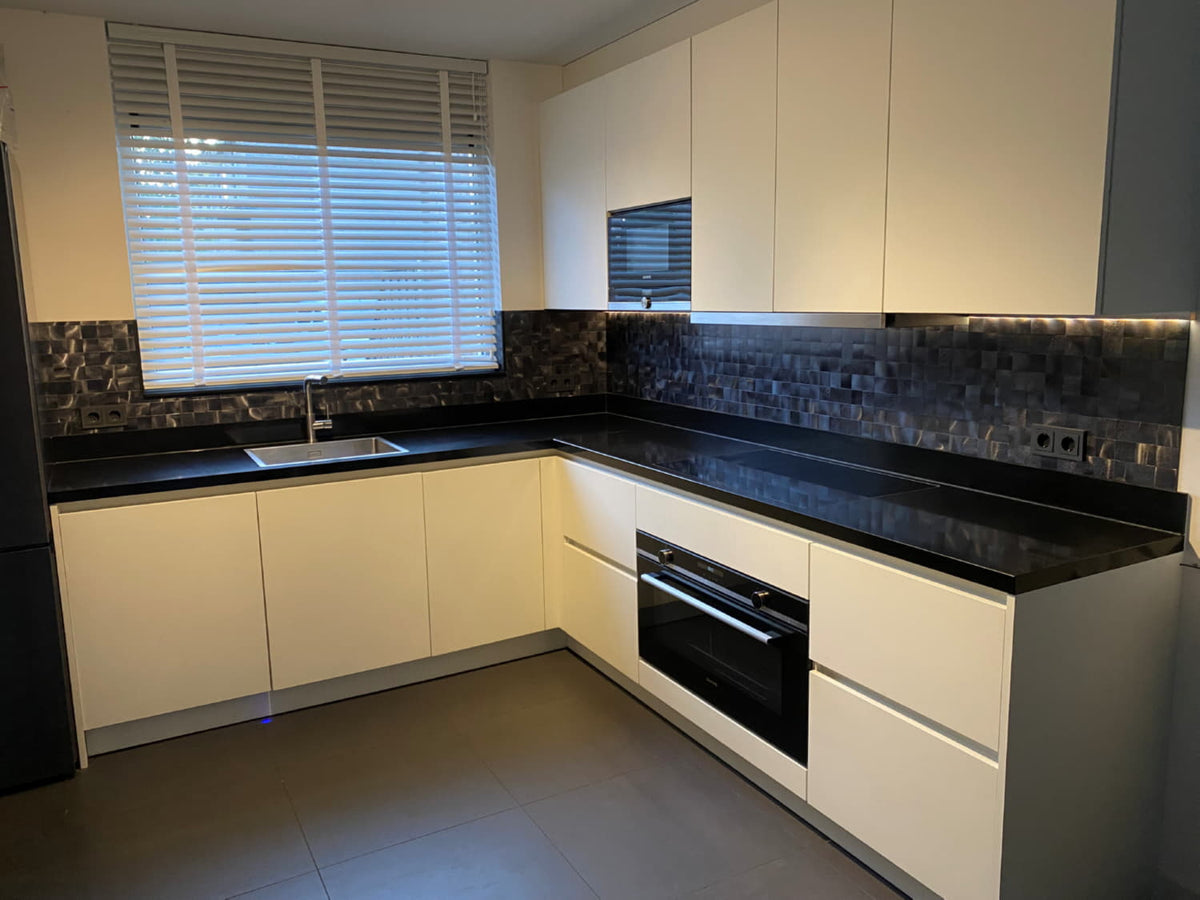 Isodeco Zelfklevende Mozaïek Steenstrip Blok Vierkant GunMetal