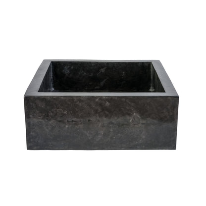 Vierkanten opbouw waskom volledig gepolijst - zwart 40x40x15cm