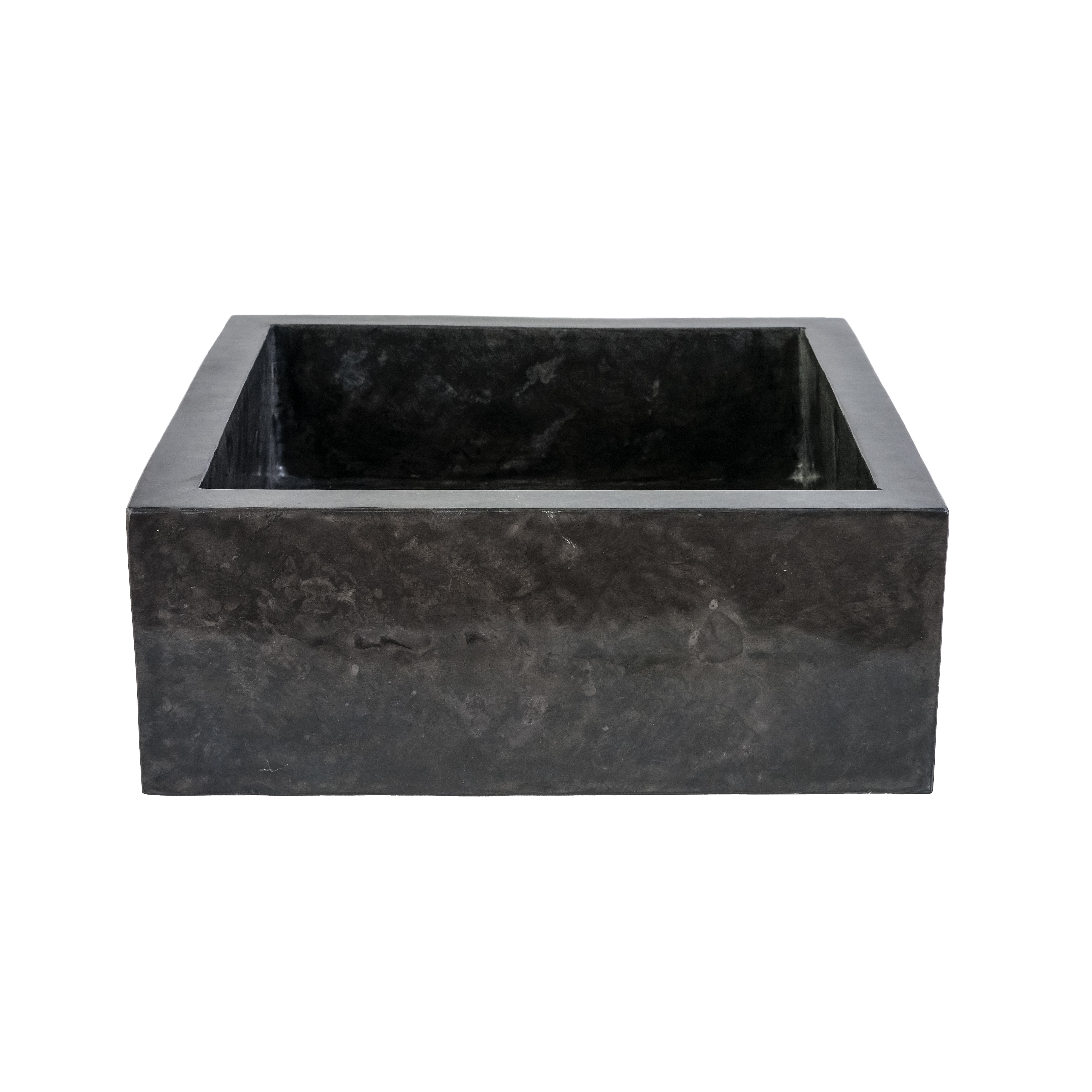 Vierkanten opbouw waskom volledig gepolijst - zwart 40x40x15cm