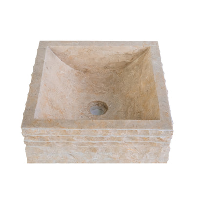 Aloni Vierkanten waskom alur kuipvormig - crème 40x40x15cm