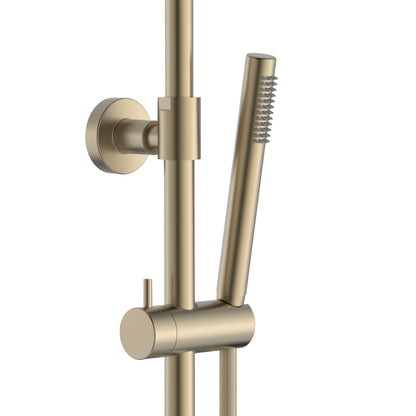 Aloni optima rondo regendoucheset - thermostatisch - opbouw - cool touch - belgaqua - geborsteld goud (PVD)