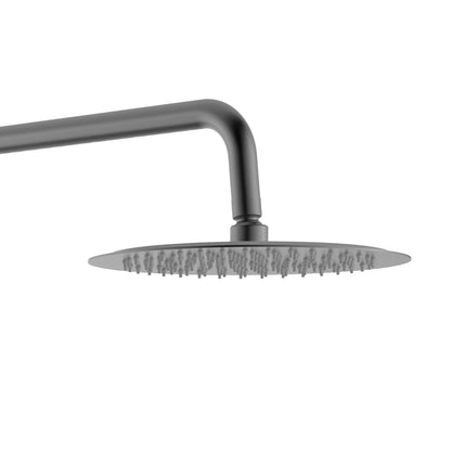 Aloni optima rondo regendoucheset - thermostatisch - opbouw - cool touch - belgaqua - gunmetal (PVD)