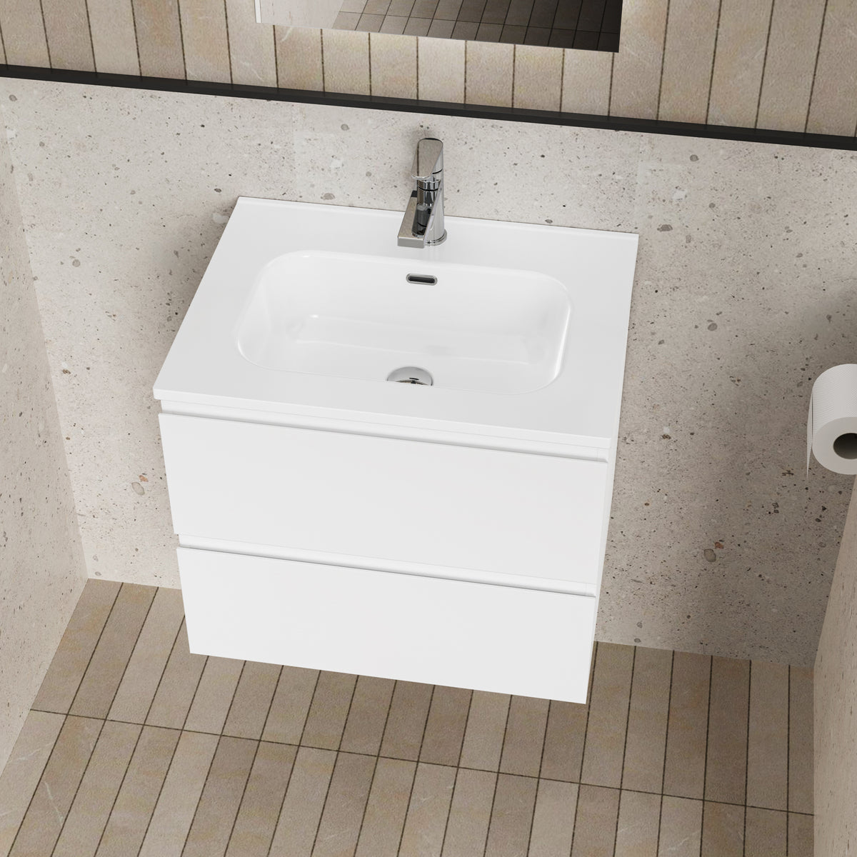 Aloni liva badkamermeubelset compleet 60cm glanzend wit