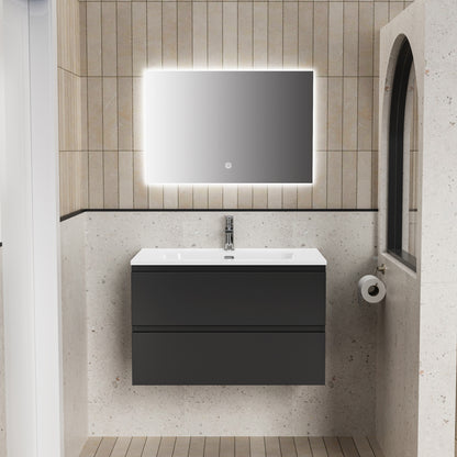 Aloni liva badkamermeubelset compleet 80cm mat zwart