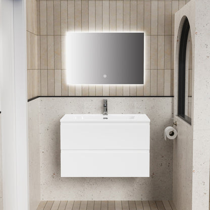 Aloni liva badkamermeubelset compleet 80cm glanzend wit