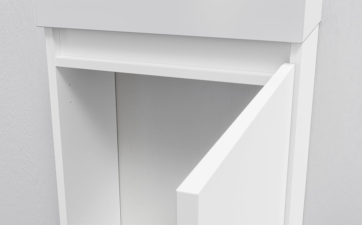 Aloni zyro toiletmeubelset - compleet - onderkast met 1 deur - greeploos - soft close - omkeerbaar - spiegel - fontein - 40,5x22,5 cm - glanzend wit