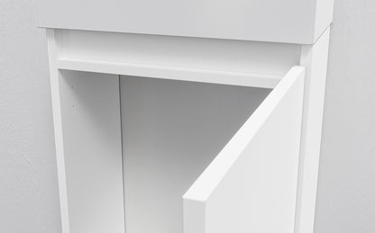 Aloni zyro toiletmeubelset - compleet - onderkast met 1 deur - greeploos - soft close - omkeerbaar - spiegel - fontein - 40,5x22,5 cm - glanzend wit