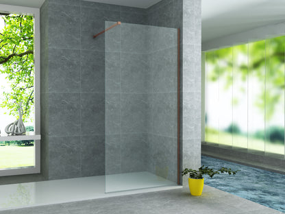 Aloni muurprofiel voor douchewand - 200 cm - geborsteld koper, sfeerbeeld