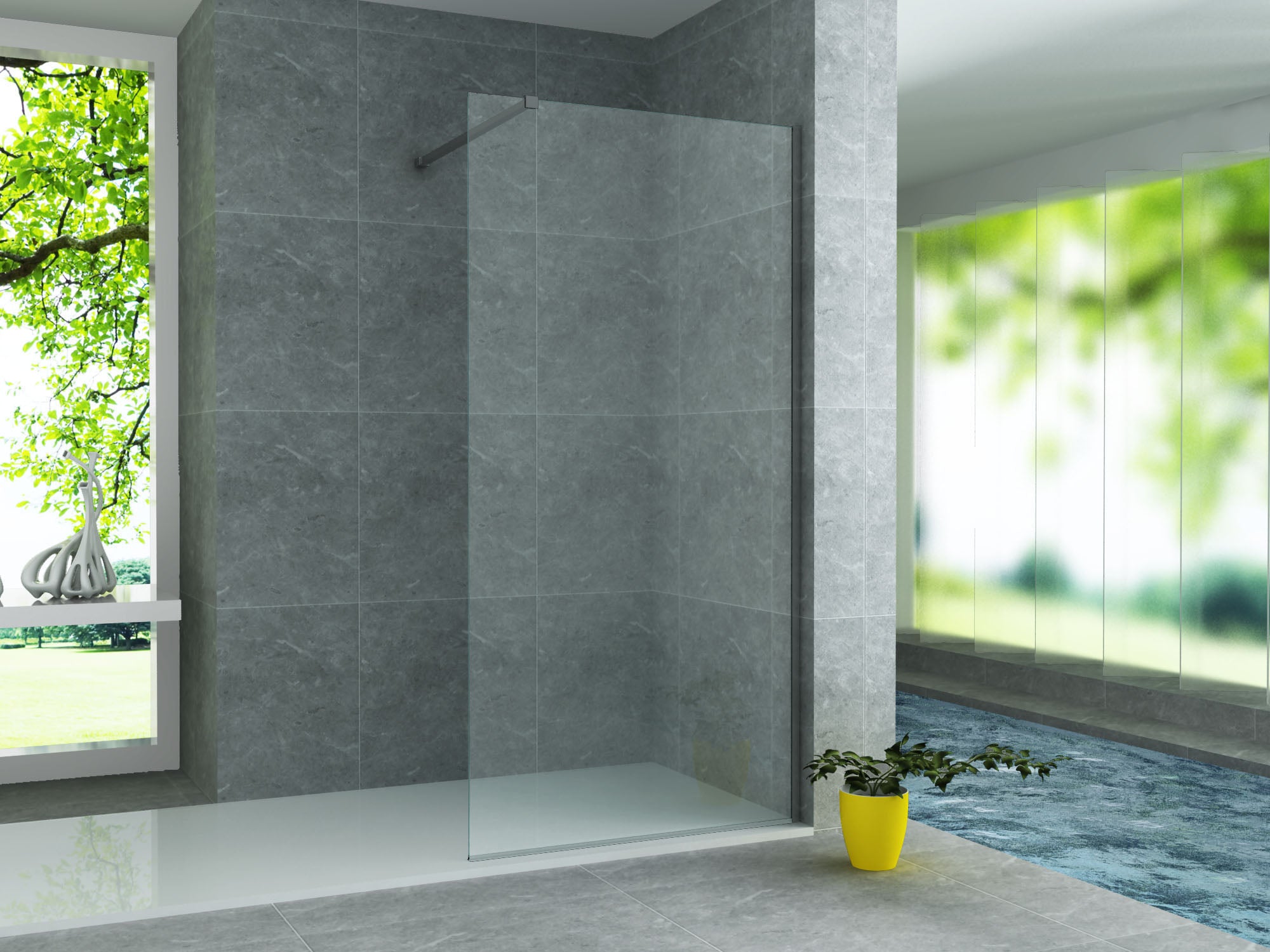 Aloni glazen inloopdouchewand 8mm (80x200cm) - zonder bevestigingen