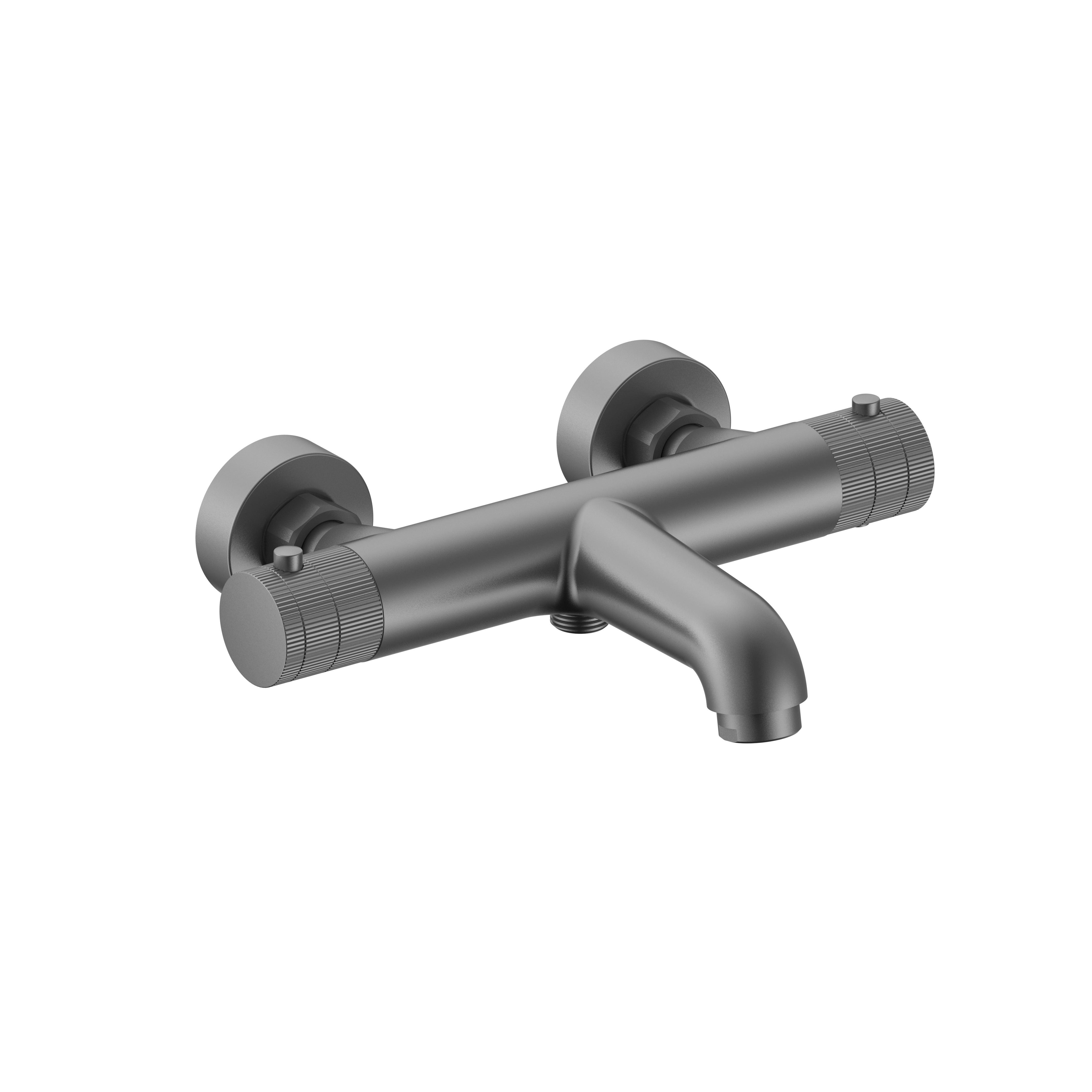Stria badmengkraan - thermostatisch - opbouw - knoppen met ribbelstructuur - gunmetal (pvd)