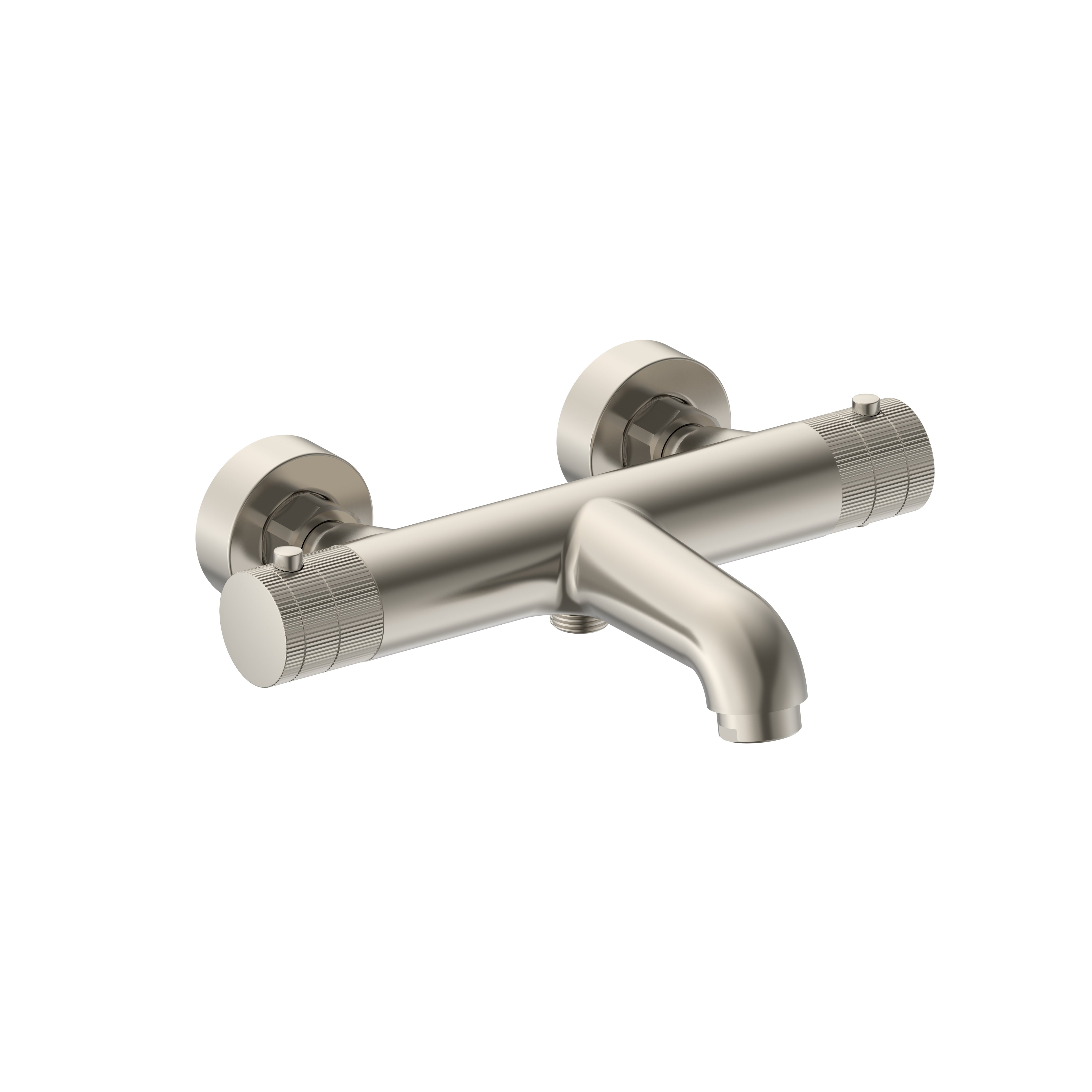 Stria badmengkraan - thermostatisch - opbouw - knoppen met ribbelstructuur - geborsteld rvs
