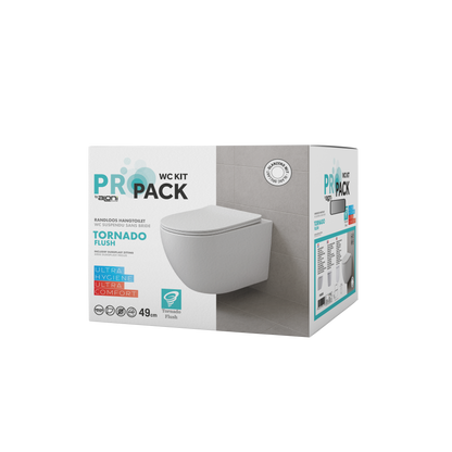 Aloni pro hangtoilet - tornado flush - randloos - met zitting - duroplast - soft close - quick release - compact 49 cm - 36x32x49 cm - glanzend wit