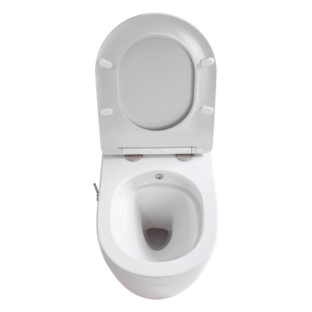 Aloni pro hangtoilet met bidet - tornado flush - randloos - met bidetkraan koud en warm water - met zitting - 52,5cm - glanzend wit