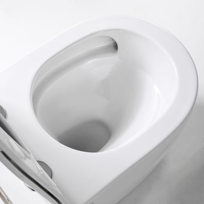 Aloni pro hangtoilet met bidet - tornado flush - randloos - met bidetkraan koud en warm water - met zitting - 52,5cm - glanzend wit