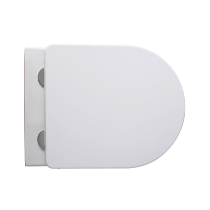 Aloni pro hangtoilet met bidet - tornado flush - randloos - met bidetkraan koud en warm water - met zitting - 52,5cm - glanzend wit