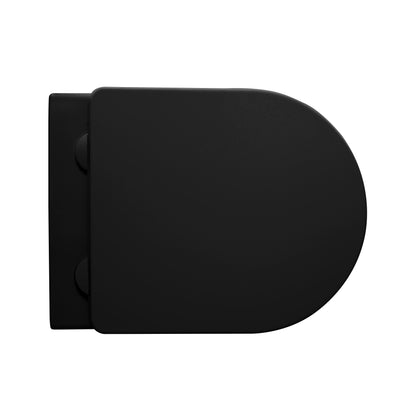 Aloni pro hangtoilet met bidet - tornado flush - randloos - met bidetkraan koud en warm water - met zitting - 52,5cm - mat zwart