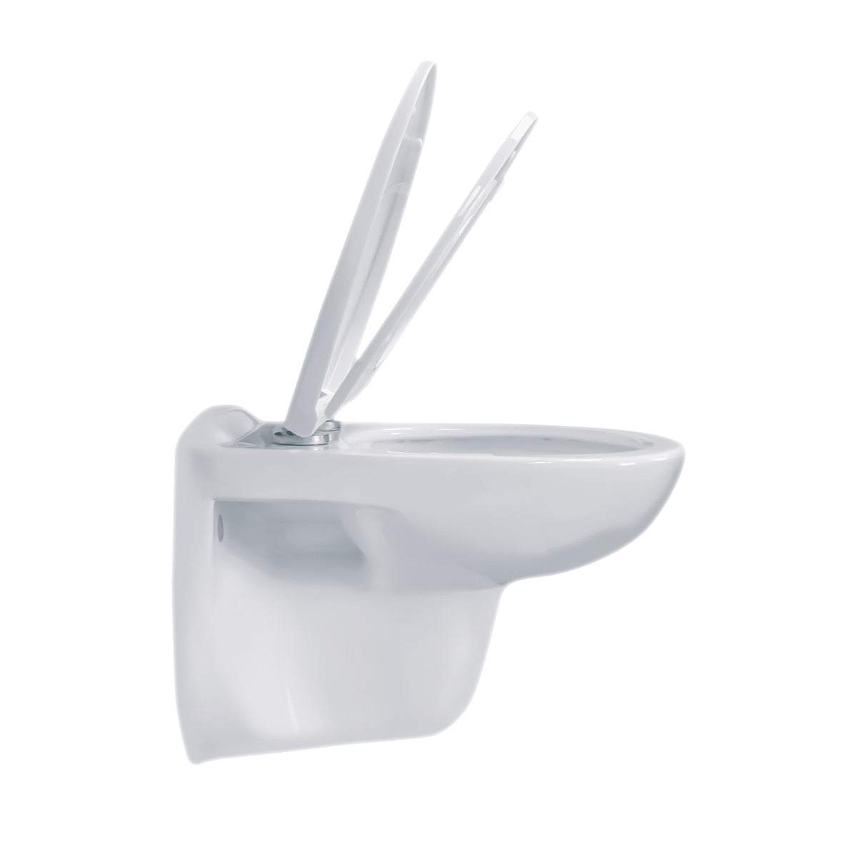 Aloni pro hangtoilet - randloos - met zitting - thermoplast (pp) - soft close - quick release - 35,5x41x54,5 cm - glanzend wit