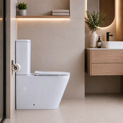 Aloni pro3027 duoblok - staand toilet - met reservoir - met spoelmechanisme - dubbele spoeling 4/6l - met zitting - softclose