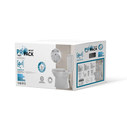 Aloni pro5026 duoblok - staand toilet met bidet - randloos - s-trap - vloeruitlaat - met reservoir - met spoelmechanisme - du